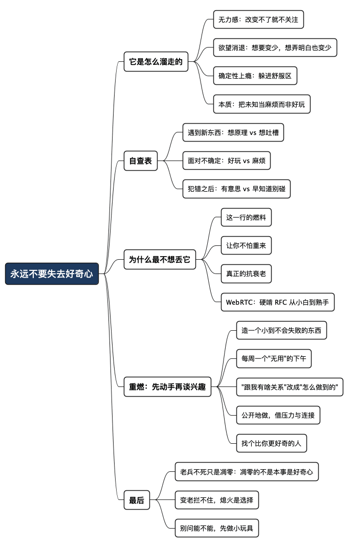 永远不要失去好奇心 - 思维导图