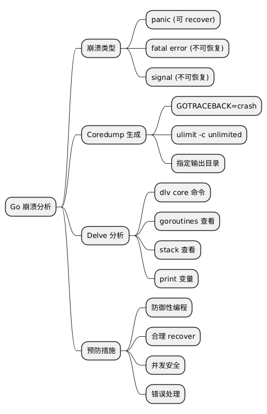 Go 崩溃分析思维导图