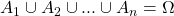 Rendered by QuickLaTeX.com A_1 \cup A_2 \cup ... \cup A_n = \Omega